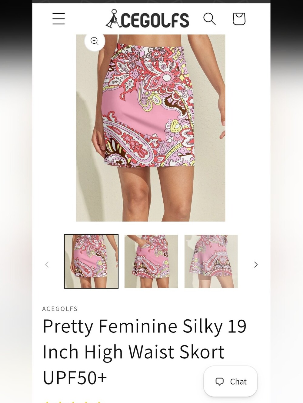 Pretty Feminine Pink Paisley Skort